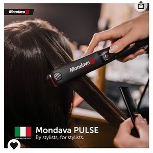 MONDAVA PULSE ITALY AWARD WINNING FLAT IRON ONE PASS COMES IN STORAGE BAG
